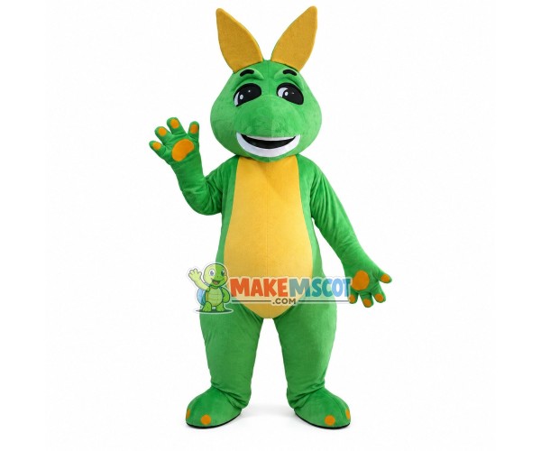 Cartoon Green Kangaroo Adult Mascot Costume Cartoon Green Kangaroo Adult Mascot Costume