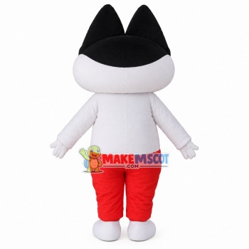 Squinted Cat Cartoon Mascot Costume