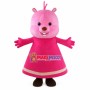 Pink Baby Squirrel With Dress Mascot Costume