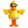 Yellow Duck Wearing Goggles Mascot Costume
