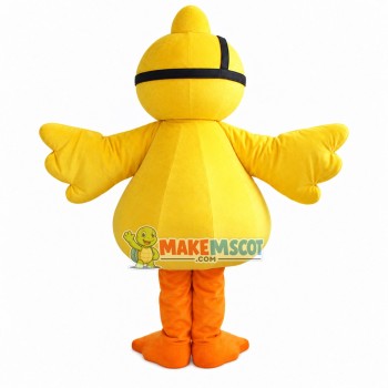 Yellow Duck Wearing Goggles Mascot Costume