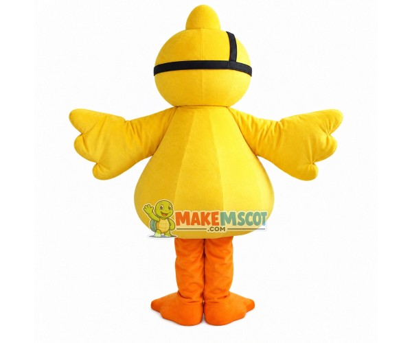 Yellow Duck Wearing Goggles Mascot Costume Yellow Duck Wearing Goggles Mascot Costume