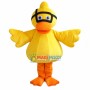 Yellow Duck Wearing Goggles Mascot Costume