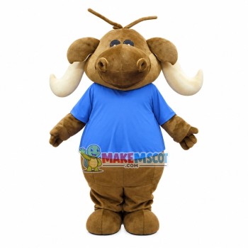 Big Belly Brown Hippo Mascot Costume