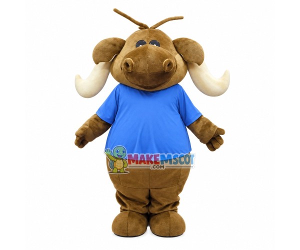 Big Belly Brown Hippo Mascot Costume Big Belly Brown Hippo Mascot Costume