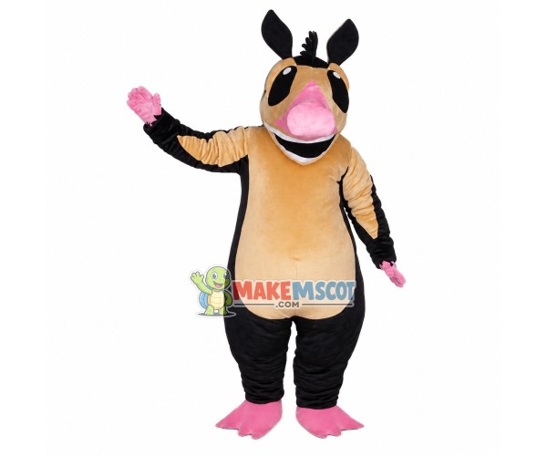 Forest Badger With Pink Limbs Mascot Costume Forest Badger With Pink Limbs Mascot Costume