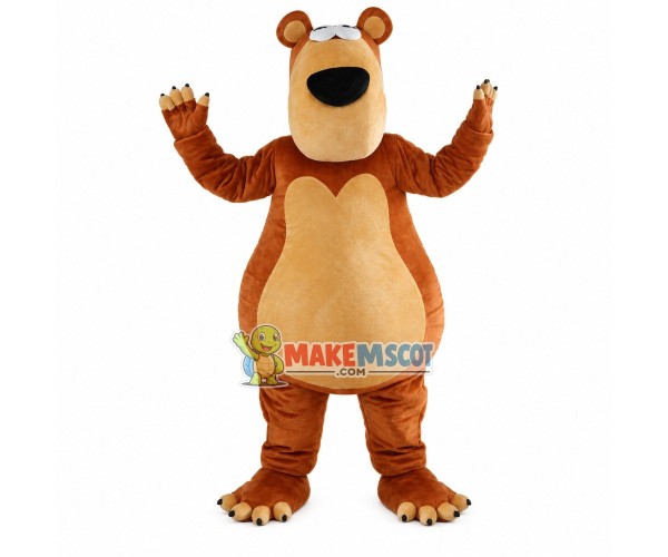 Soft Lightweight Brown Bear Mascot Costume