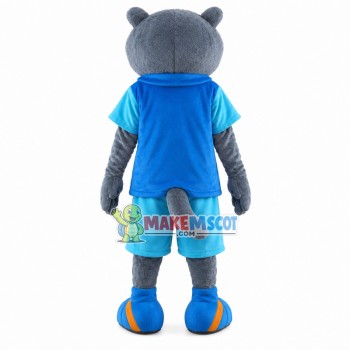 Study Cat With Blue Glasses Mascot Costume Study Cat With Blue Glasses Mascot Costume