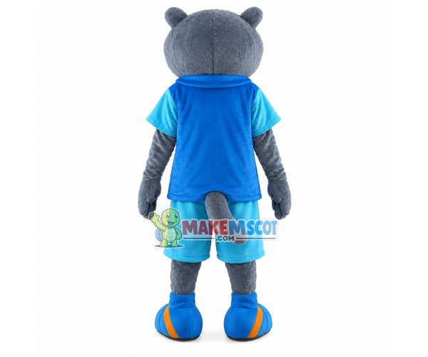 Study Cat With Blue Glasses Mascot Costume Study Cat With Blue Glasses Mascot Costume