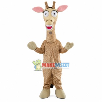 Surprised The Adult Giraffe Mascot Costume Surprised The Adult Giraffe Mascot Costume