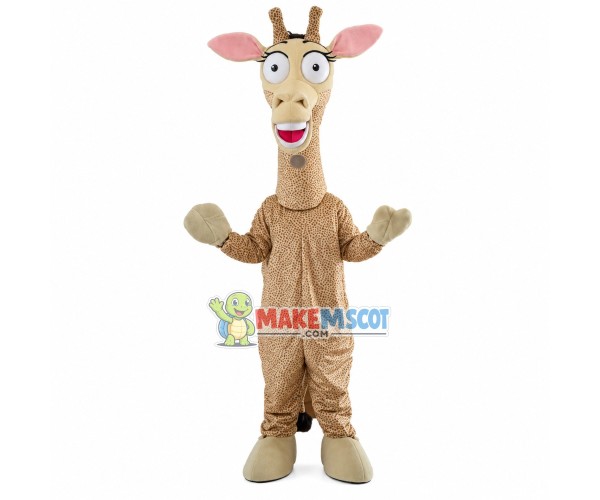 Surprised The Adult Giraffe Mascot Costume Surprised The Adult Giraffe Mascot Costume