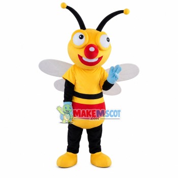 Adult Cartoon Red-nosed Bee Mascot Costume Adult Cartoon Red-nosed Bee Mascot Costume