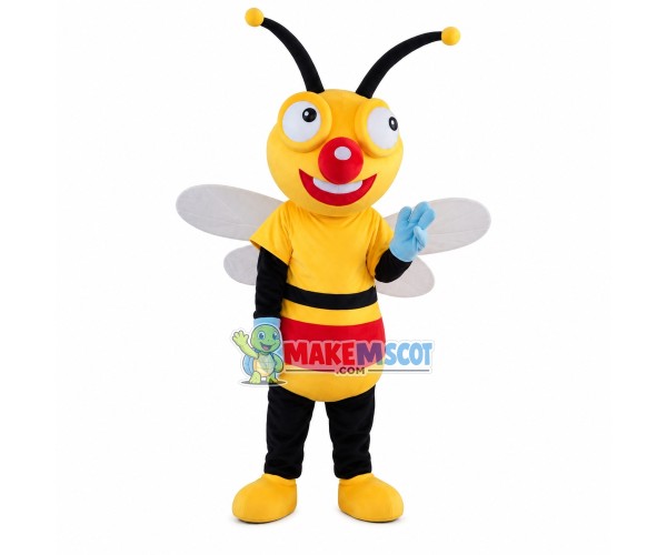 Adult Cartoon Red-nosed Bee Mascot Costume Adult Cartoon Red-nosed Bee Mascot Costume