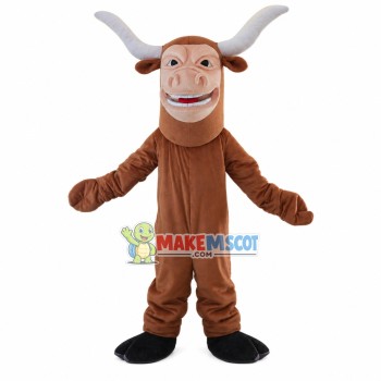 Pleased Buffalo With Power Horns Mascot Costume Pleased Buffalo With Power Horns Mascot Costume