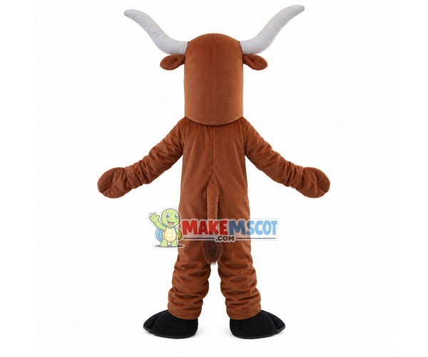 Pleased Buffalo With Power Horns Mascot Costume Pleased Buffalo With Power Horns Mascot Costume