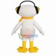 White Eggshell Duck Wearing Earmuffs Mascot Costume White Eggshell Duck Wearing Earmuffs Mascot Costume