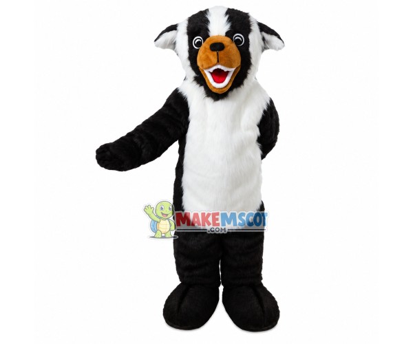 Roaring Furry Black & White Bear Mascot Costume Roaring Furry Black & White Bear Mascot Costume