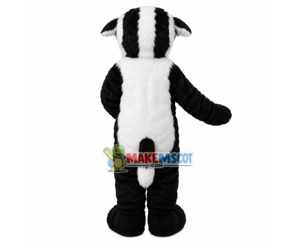 Roaring Furry Black & White Bear Mascot Costume Roaring Furry Black & White Bear Mascot Costume