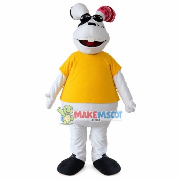 Jolly Huge White Groundhog Mascot Costume Jolly Huge White Groundhog Mascot Costume