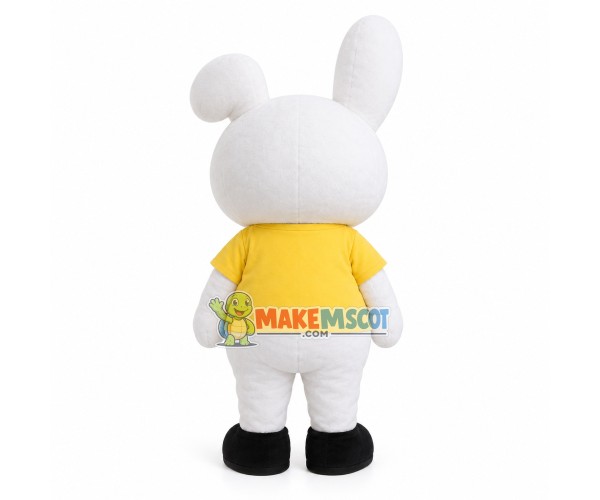 Jolly Huge White Groundhog Mascot Costume