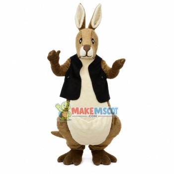 Kangaroo Wearing Warm Waistcoat Mascot Costume Kangaroo Wearing Warm Waistcoat Mascot Costume