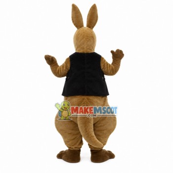 Kangaroo Wearing Warm Waistcoat Mascot Costume Kangaroo Wearing Warm Waistcoat Mascot Costume