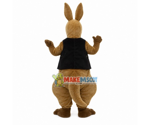 Kangaroo Wearing Warm Waistcoat Mascot Costume Kangaroo Wearing Warm Waistcoat Mascot Costume