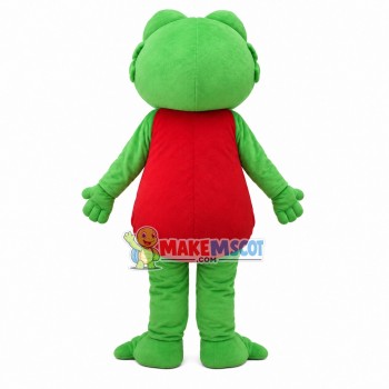 Happy Frog In Jumpsuit Mascot Costume