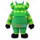 Bulky Green Monster With Horns Mascot Costume Bulky Green Monster With Horns Mascot Costume