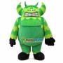 Bulky Green Monster With Horns Mascot Costume