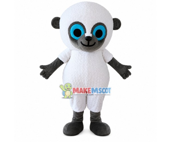 Light Soft White Baby Monkey Mascot Costume