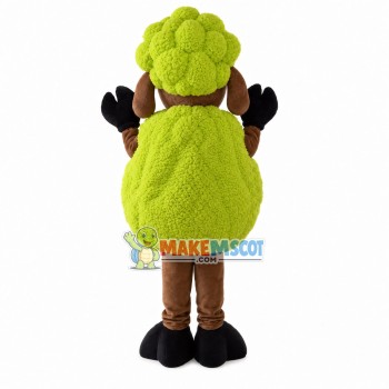 Curly Sheep With Yellow Wool Mascot Costume Curly Sheep With Yellow Wool Mascot Costume