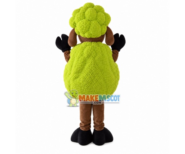 Curly Sheep With Yellow Wool Mascot Costume Curly Sheep With Yellow Wool Mascot Costume