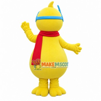 Seasoned Duck Wearing Diving Goggles Mascot Costume Seasoned Duck Wearing Diving Goggles Mascot Costume