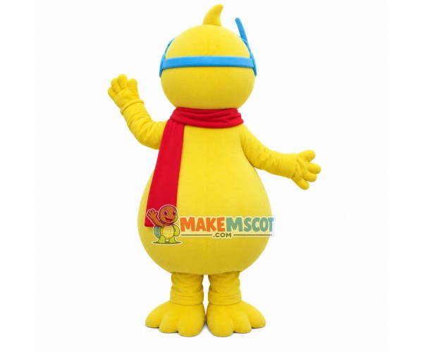 Seasoned Duck Wearing Diving Goggles Mascot Costume Seasoned Duck Wearing Diving Goggles Mascot Costume