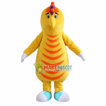 Cartoon Yellow Chicken With Long Body Mascot Costume Cartoon Yellow Chicken With Long Body Mascot Costume