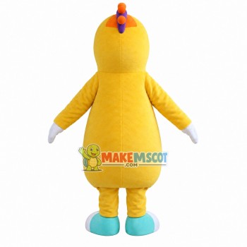 Cartoon Yellow Chicken With Long Body Mascot Costume Cartoon Yellow Chicken With Long Body Mascot Costume