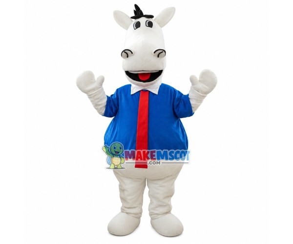White Horse Principal of High School Mascot Costume White Horse Principal of High School Mascot Costume