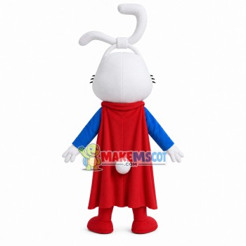 Super Bunny With Knotted Ears Mascot Costume