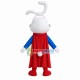 Super Bunny With Knotted Ears Mascot Costume Super Bunny With Knotted Ears Mascot Costume