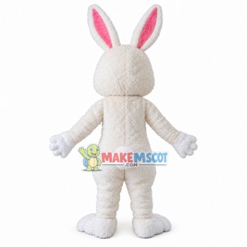 Fluffy Rabbit With Different Length Ears Mascot Costume Fluffy Rabbit With Different Length Ears Mascot Costume