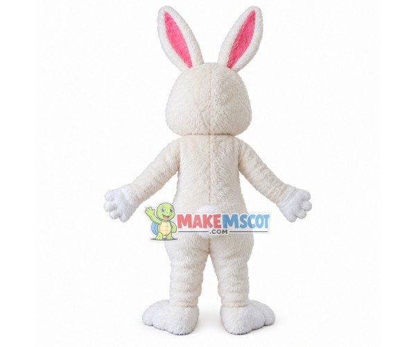 Fluffy Rabbit With Different Length Ears Mascot Costume Fluffy Rabbit With Different Length Ears Mascot Costume