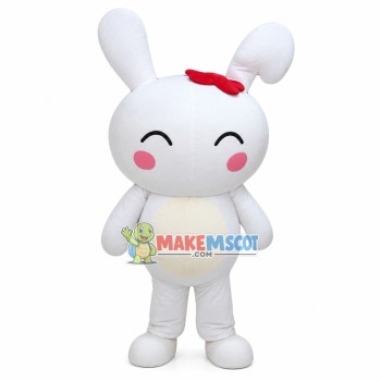 Cute Cartoon Blush Rabbit Mascot Costume Cute Cartoon Blush Rabbit Mascot Costume