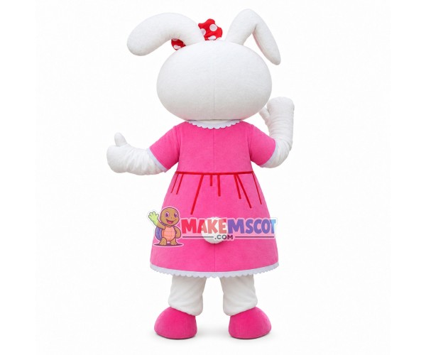 Bunny Sister In Lace Dress Mascot Costume Bunny Sister In Lace Dress Mascot Costume