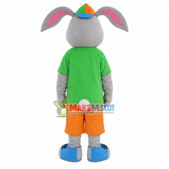 Male Rabbit With Smile Face Mascot Costume Male Rabbit With Smile Face Mascot Costume