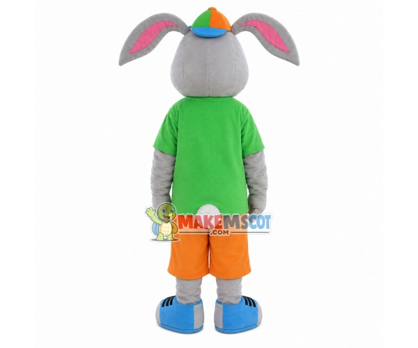 Male Rabbit With Smile Face Mascot Costume Male Rabbit With Smile Face Mascot Costume