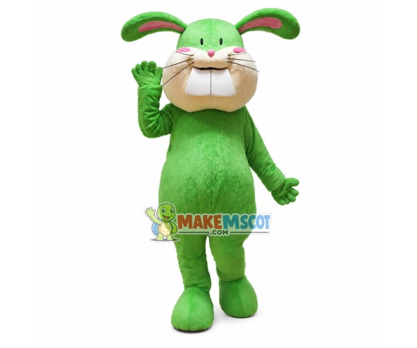 Fat Rabbit With Huge Front Teeth Mascot Costume Fat Rabbit With Huge Front Teeth Mascot Costume