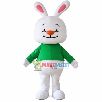Pleasant Cartoon White Rabbit Mascot Costume