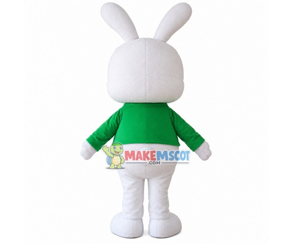 Pleasant Cartoon White Rabbit Mascot Costume Pleasant Cartoon White Rabbit Mascot Costume