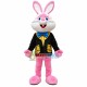 Neat Rabbit In Sequined Coat Mascot Costume